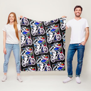 Colourful Bmx Fleece - Bmx Bike - Bmx Bicycle Blanket