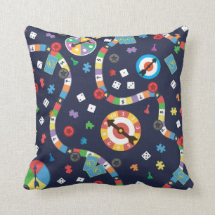 Colourful Board Game Pattern Throw Pillow