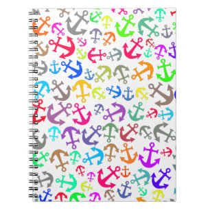 Colourful Boat Anchor Pattern Notebook