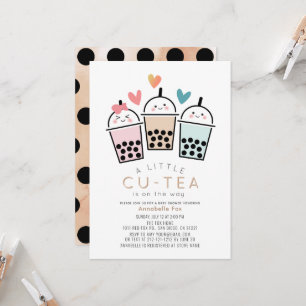 Colourful Boba Bubble Tea Party Baby Shower Invitation