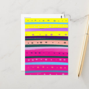 colourful Bohemian Abstract Art Postcard