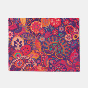 Colourful Bohemian Boho MOD Hippy Chic Pattern Doormat