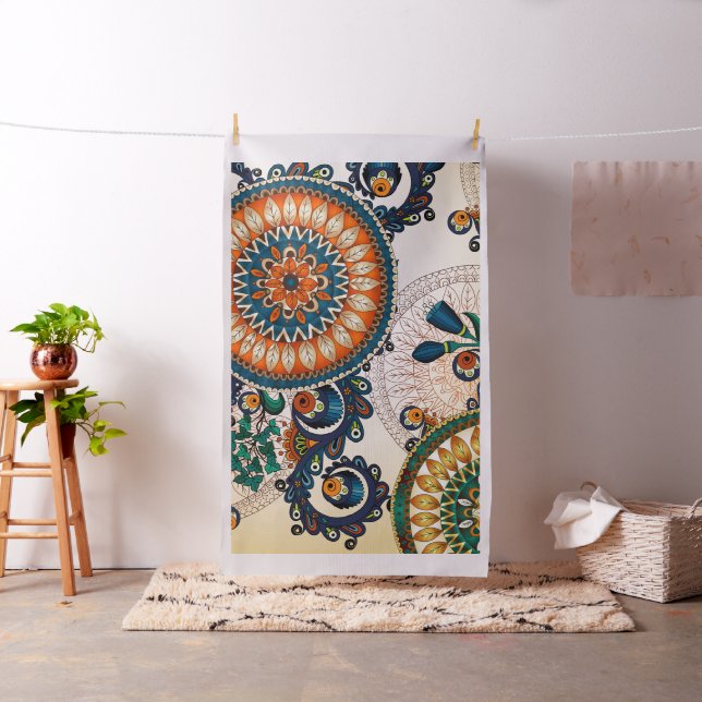 Colourful Bohemian Boho MOD Hippy Chic Pattern Fabric (In Situ)