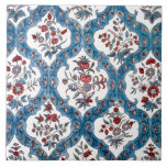 Colourful Bohemian Floral Quatrefoil Tile<br><div class="desc">Cool and colourful vintage floral design featuring clusters of hand-drawn bohemian coral,  blue and grey flowers on white background in an elegant blue quatrefoil pattern.</div>