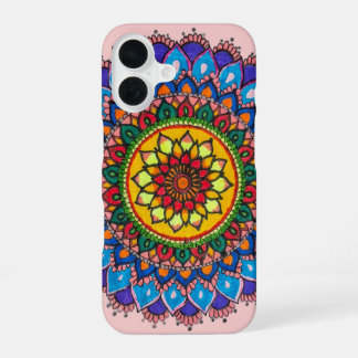 Colourful Bohemian Mandala Flower iPhone 16 Case