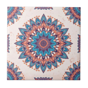 Colourful Bohemian Mandala Pattern Tile