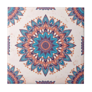 Colourful Bohemian Mandala Pattern Tile