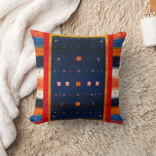 Colourful Bohemian Moroccan Style Throw Pillow (Blanket)