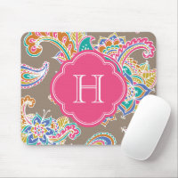 Colourful Bohemian Paisley Henna Custom Monogram