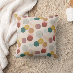 Colourful Bohemian Style Circled Design Throw Pillow