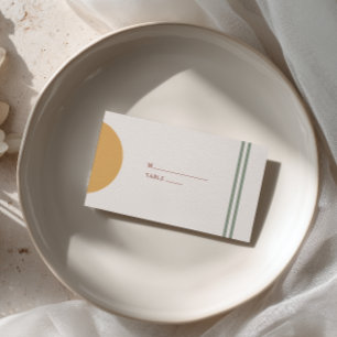 Colourful Bohemian Terracotta Rustic Arch Wedding Place Card