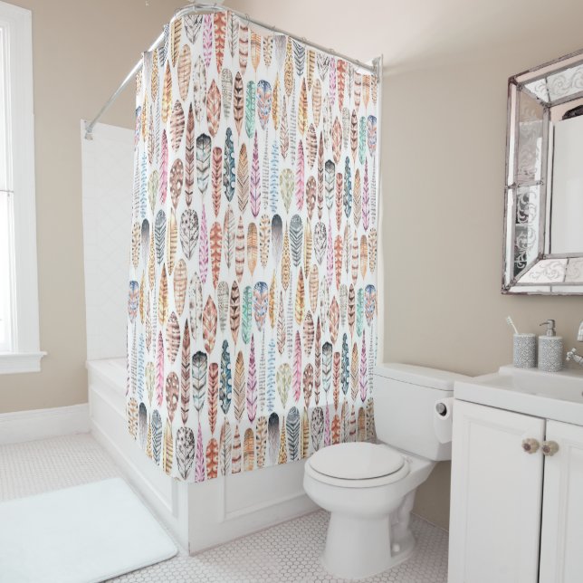 Colourful Bohemian Tribal Watercolor Feathers (In Situ)