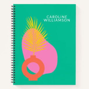 Colourful Boho Abstract Botanical Shapes Customize Notebook
