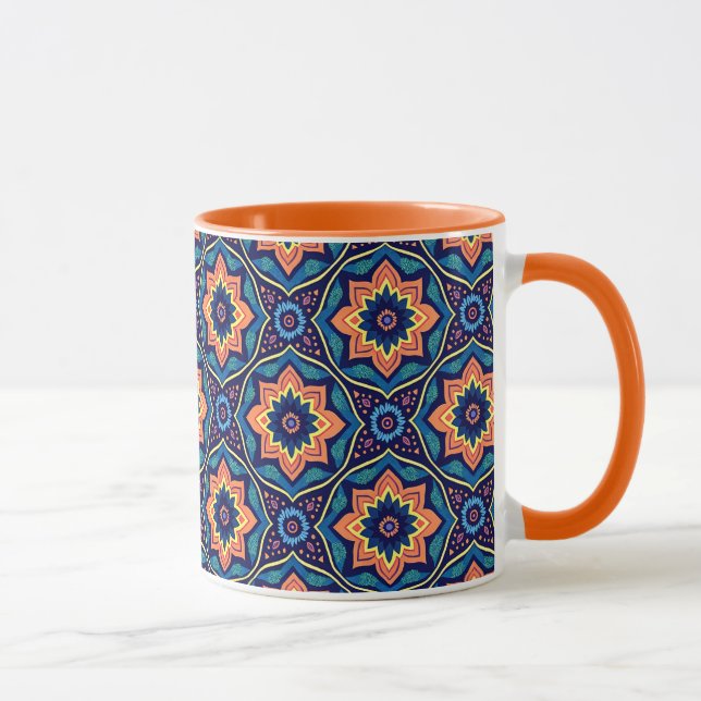 Colourful Boho Chic Floral Pattern Mug (Right)