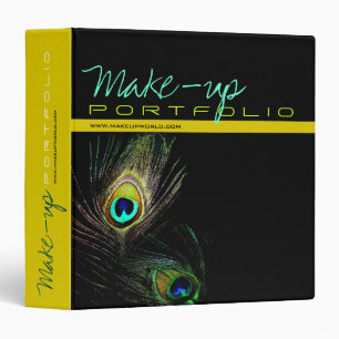Colourful Boho Chic Peacock Feather Stylish Modern Binder