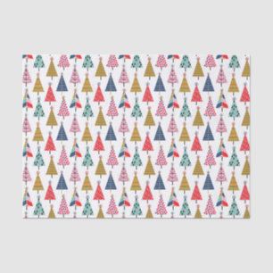 Colourful Boho Christmas Trees Pattern Tissue Paper