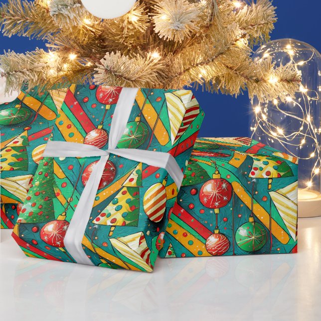 Colourful Boho Christmas  Wrapping Paper (Holidays)