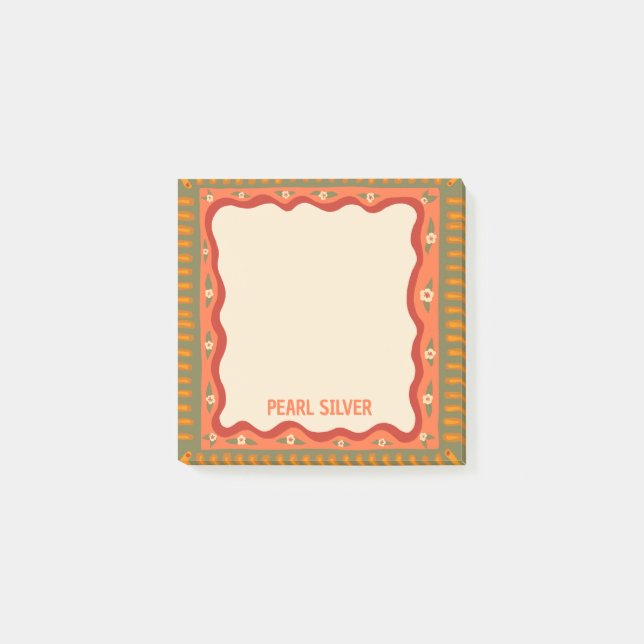 Colourful Boho CUSTOM Chic Monogram Personalized Post-it Notes (Front)