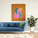 Colourful Boho Desert Cactus Art Illustration Poster<br><div class="desc">Colourful Boho Desert Cactus Art Illustration Poster</div>