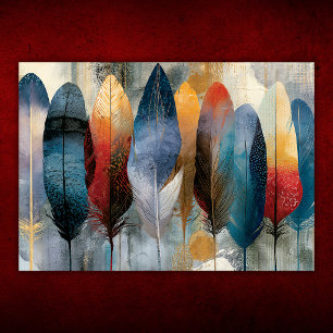 Colourful Boho Feather Poster