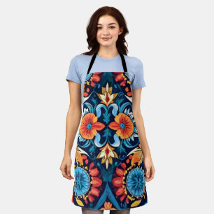 Colourful Boho Floral Elegance: Vibrant Mandala Apron
