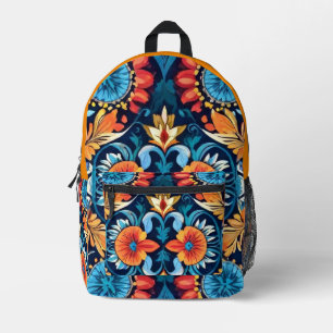 Colourful Boho Floral Elegance: Vibrant Mandala Printed Backpack