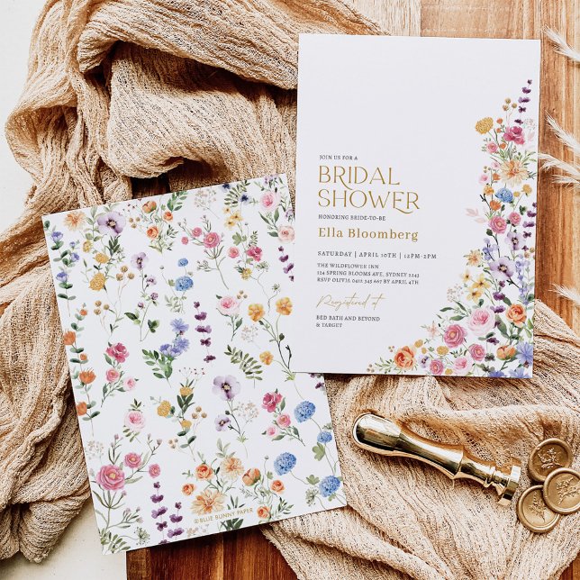 Colourful Boho Floral Garden Bridal Shower Invitation (Creator Uploaded)