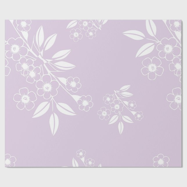 Colourful Boho Floral Pattern Aesthetic Wrapping Paper (Flat)