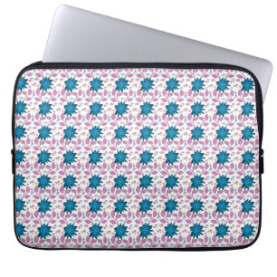 Colourful Boho Floral Pattern Retro Flower  Laptop Sleeve