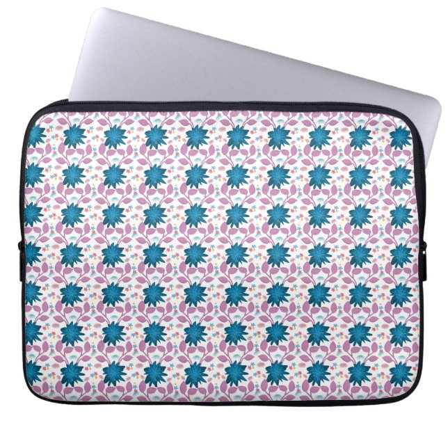 Colourful Boho Floral Pattern Retro Flower  Laptop Sleeve (Front)