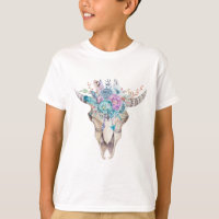 Colourful Boho Floral Skull