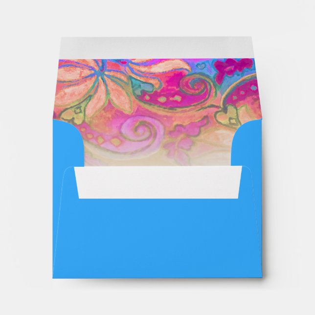 Colourful Boho Floral Watercolor RSVP Envelope (Back (Bottom))