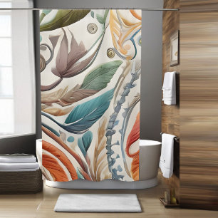 Colourful Boho Flower Theme Shower Curtain Style 2