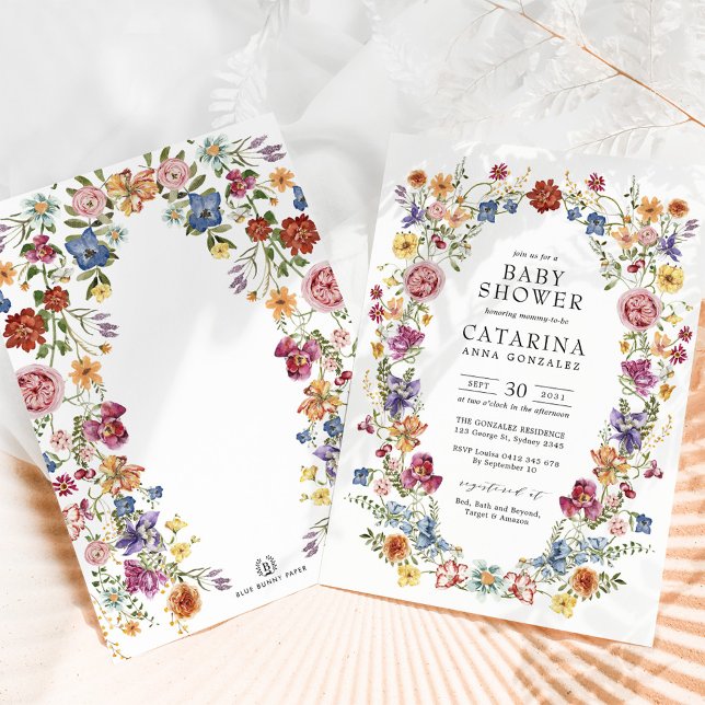 Colourful Boho Flowers Baby Shower Invitation (Creator Uploaded)