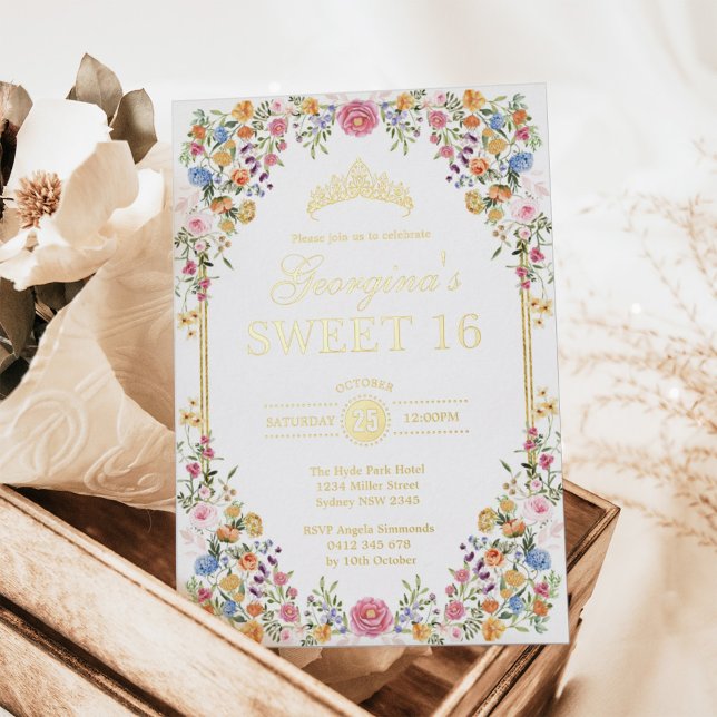 Colourful Boho Garden Flowers Sweet 16 Birthday (Creator Uploaded)