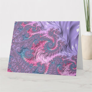Colourful Boho Hippie Groovy Trippy Pastel Fractal Card