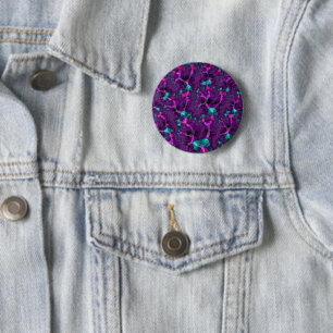 Colourful Boho Hippie Jewel Tone Low Poly Fractal 2 Inch Round Button