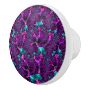 Colourful Boho Hippie Jewel Tone Low Poly Fractal Ceramic Knob