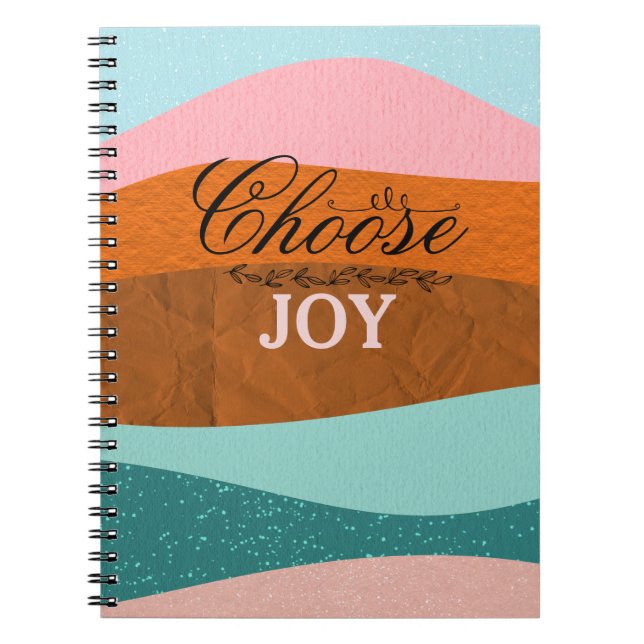 Colourful Boho Inspirational Positive Quote Notebook (Front)
