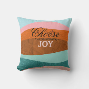 Colourful Boho Inspirational Positive Quote  Throw Pillow