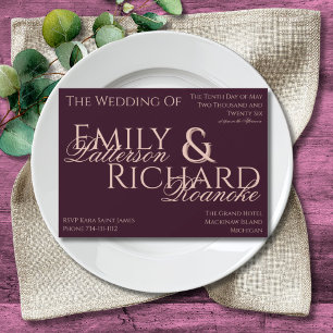 Colourful Boho Minimalist Dark Pinks Invitation
