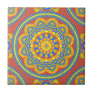 Colourful Boho Moroccan Ceramic Tile