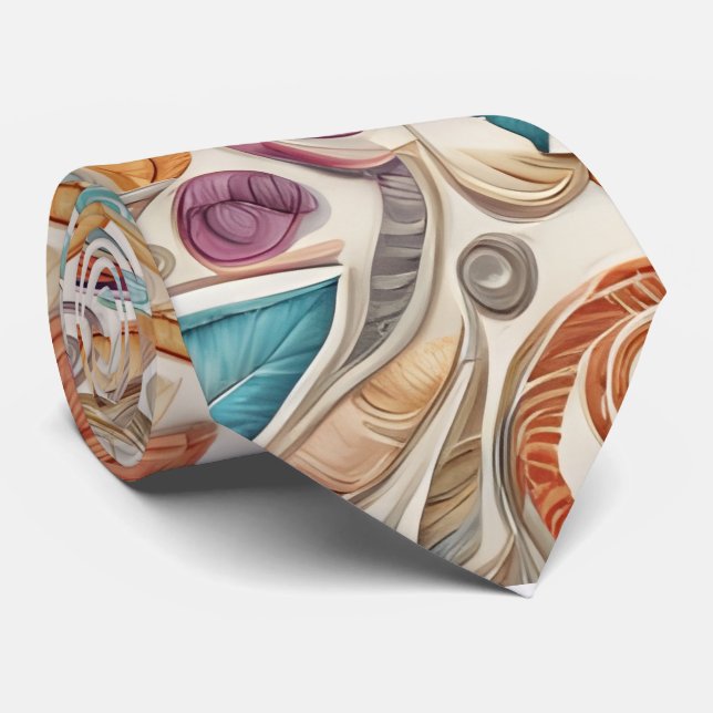 Colourful Boho Neck Tie  (Rolled)