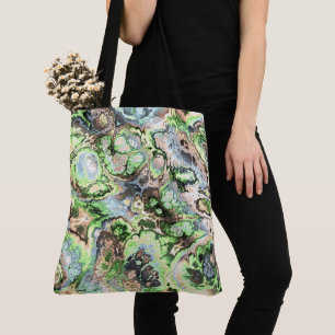 Colourful Boho Pastel Fractal Marble Abstract Art Tote Bag