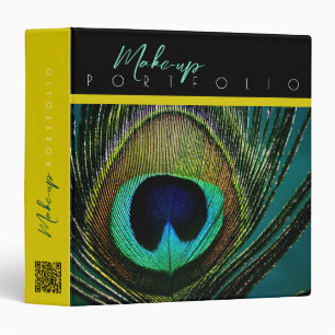 Colourful Boho Peacock Feather Modern Stylish Phot Binder