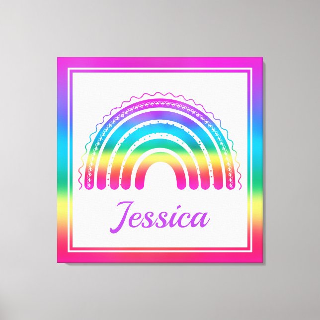 Colourful Boho Rainbow Canvas Print (Front)