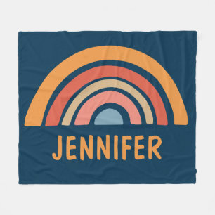 Colourful boho rainbow design fleece blanket