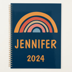 Colourful boho rainbow design planner
