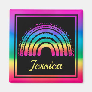 Colourful Boho Rainbow Magnet