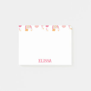 Colourful Boho Rainbow Pattern Name Personalized Post-it Notes